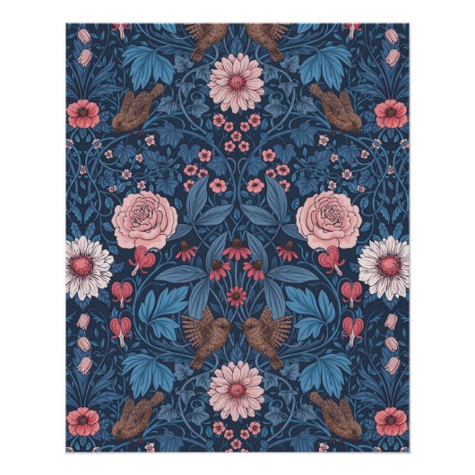 Poster Jardin sauvage en bleu (Devant)