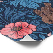 Poster Jardin sauvage en bleu (Coin)