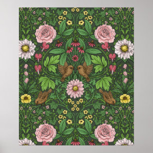 Poster Jardin sauvage en vert