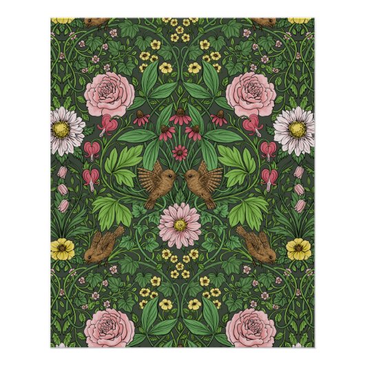 Poster Jardin sauvage en vert (Devant)