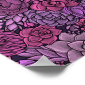 Poster Jardin succulent en rose et violet (Coin)