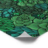 Poster Jardin succulent en vert (Coin)
