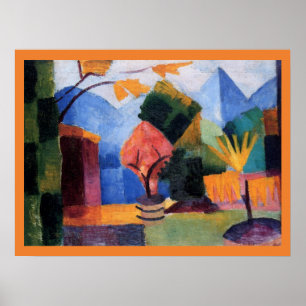 Poster Jardin sur le lac de Thoune par August Macke, Art