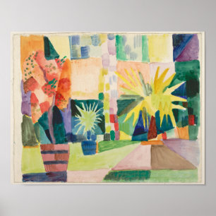 Poster Jardin sur le lac Thun par August Macke