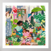 Poster Jardin sur le toit de la ville filles (Devant)