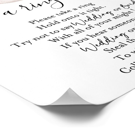 Poster Jardin Thé Mettre une bague sur It Fête des mariée (Coin)