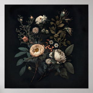 Poster Jardin tzigane Fleurs Vintages