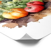 Poster Jardin végétal avec aquarelle de clôture (Coin)