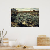 Poster Jardin vintage de Gethsémani Jérusalem Israël (Cuisine)