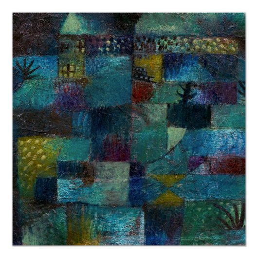 Poster Jardin vintage terrasse (1920) par Paul Klee (Devant)