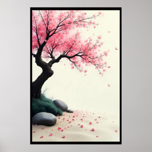 Poster Jardin Zen Cherry Blossom