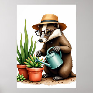 Poster Jardinier Grincheux Parent de Plante Amant de Succ