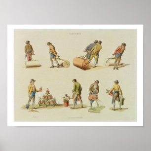 Poster Jardiniers, vol.2, plat 97, de "microcosme", prin