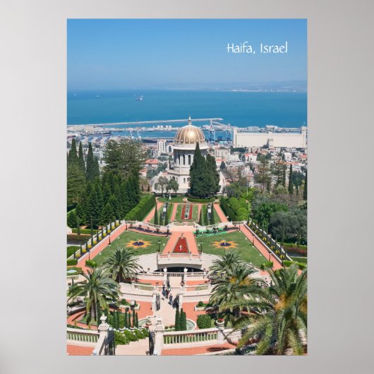 Poster Jardins Bahá'í de Haïfa (Devant)