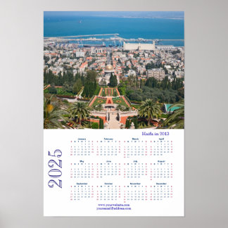 Poster Jardins Bahá'í, Haïfa en 2013, Israël