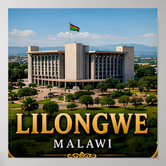 Poster Jardins de Lilongwe et esprit moderne du Malawi (Devant)