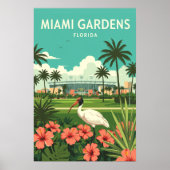 Poster Jardins de Miami vintage Floride (Devant)