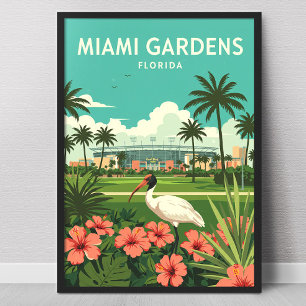 Poster Jardins de Miami vintage Floride