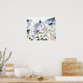 Poster Jardins stratifiés - Fleurs aquarelles (Cuisine)