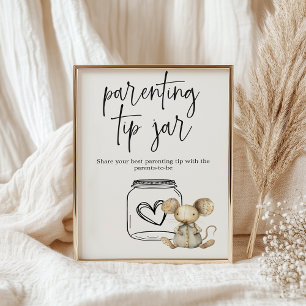 Poster Jarre à pourboires pour conseils de parentalité po