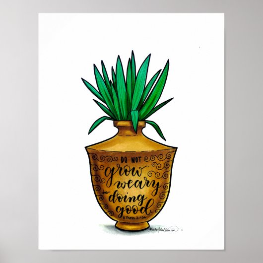 Poster Jarres d'argile - Ne pas se lasser - Aquarelle art (Devant)