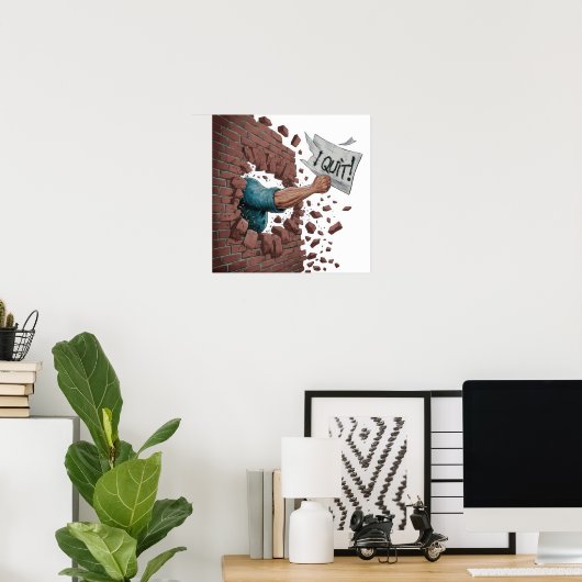 Poster J'arrête (Bureau à domicile)