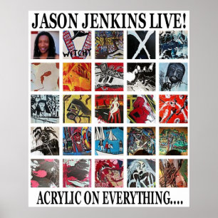 POSTER JASON JENKINS EN LIVE ! ACRYLIQUE SUR TOUT