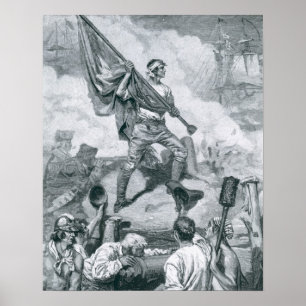 Poster Jaspe de sergent à la bataille du fort Moultrie