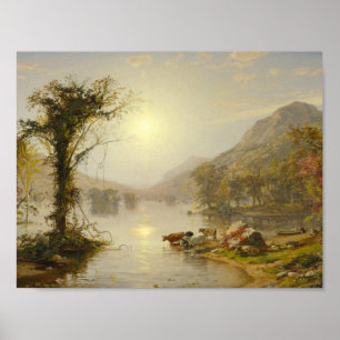 Poster Jaspe Francis Cropsey - automne sur le lac