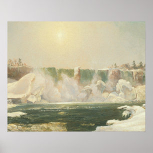 Poster Jasper Francis Cropsey - Chutes du Niagara en hive