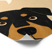Poster J'attendrai drôle Chien Minimaliste (Coin)
