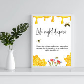 Poster Jaune Baby shower d'abeille Jeu de couche tard nui