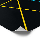 Poster Jaune, Bleu, cool, tendance, urbain, lignes modern (Coin)