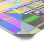 Poster Jaune bleu violet géométrique (Coin)