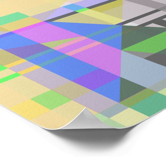 Poster Jaune bleu violet géométrique (Coin)