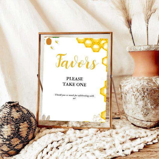 Poster Jaune Bumble Bee baby shower Favoriser signe