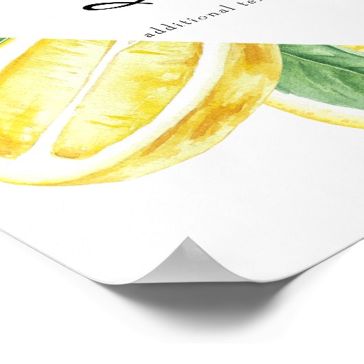 Poster Jaune citron | Agrumes | Panneau texte personnalis (Coin)