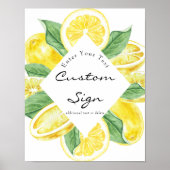 Poster Jaune citron | Agrumes | Panneau texte personnalis (Devant)