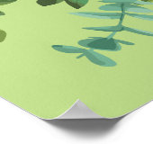 Poster Jaune clair et vert pâle Rose Mariage floral (Coin)