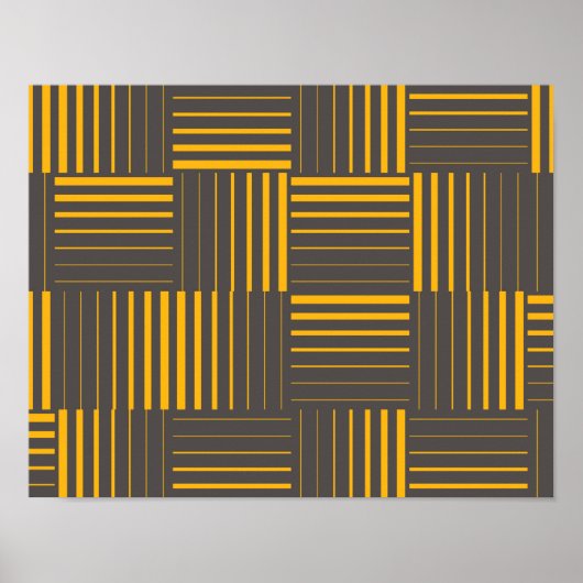 Poster Jaune, cool, unique, tendance, lignes modernes (Devant)