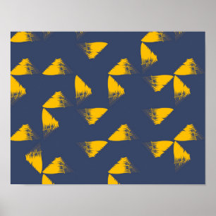 Poster Jaune, cool, unique, triangles tendance