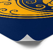 Poster Jaune et bleu Yin Yang Roses (Coin)