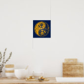 Poster Jaune et bleu Yin Yang Roses (Cuisine)