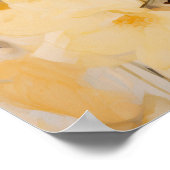 Poster Jaune et crème Abstraite Florale (Coin)