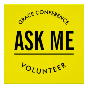 Poster Jaune et noir me demander bénévolement