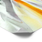 Poster Jaune et orange, Bouquet en cascade nuptiale 2, (Coin)