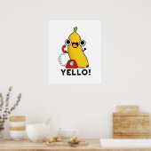 Poster Jaune Fruit Fruit Jaune Banane Pun (Cuisine)