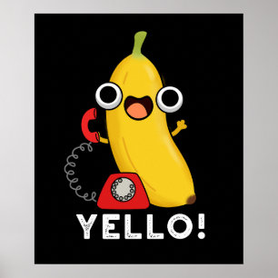 Poster Jaune Fruit Fruit Jaune Banane Pun Dark BG