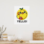 Poster Jaune Funny Pun de citron jaune (Cuisine)