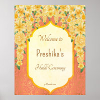 Jaune guirlandes florales mariage indien haldi wel